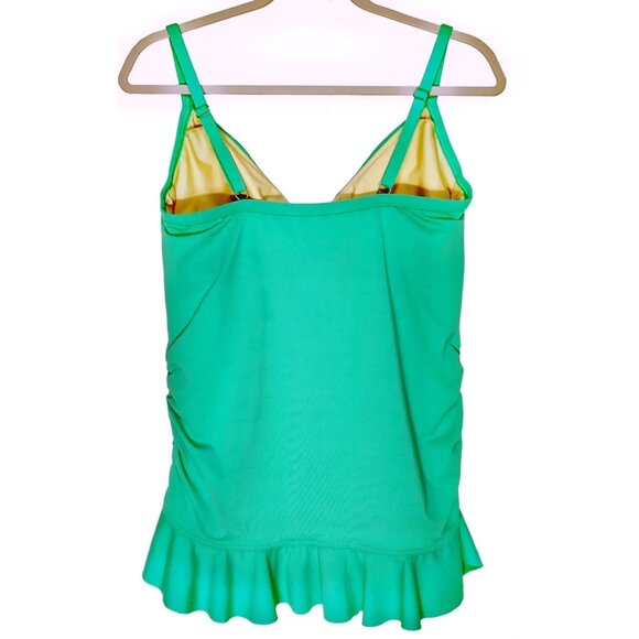 Lands End Underwire size 10 Ruched Tankini Swim Top Swimwear Womens EUC Lands' - Picture 3 of 5